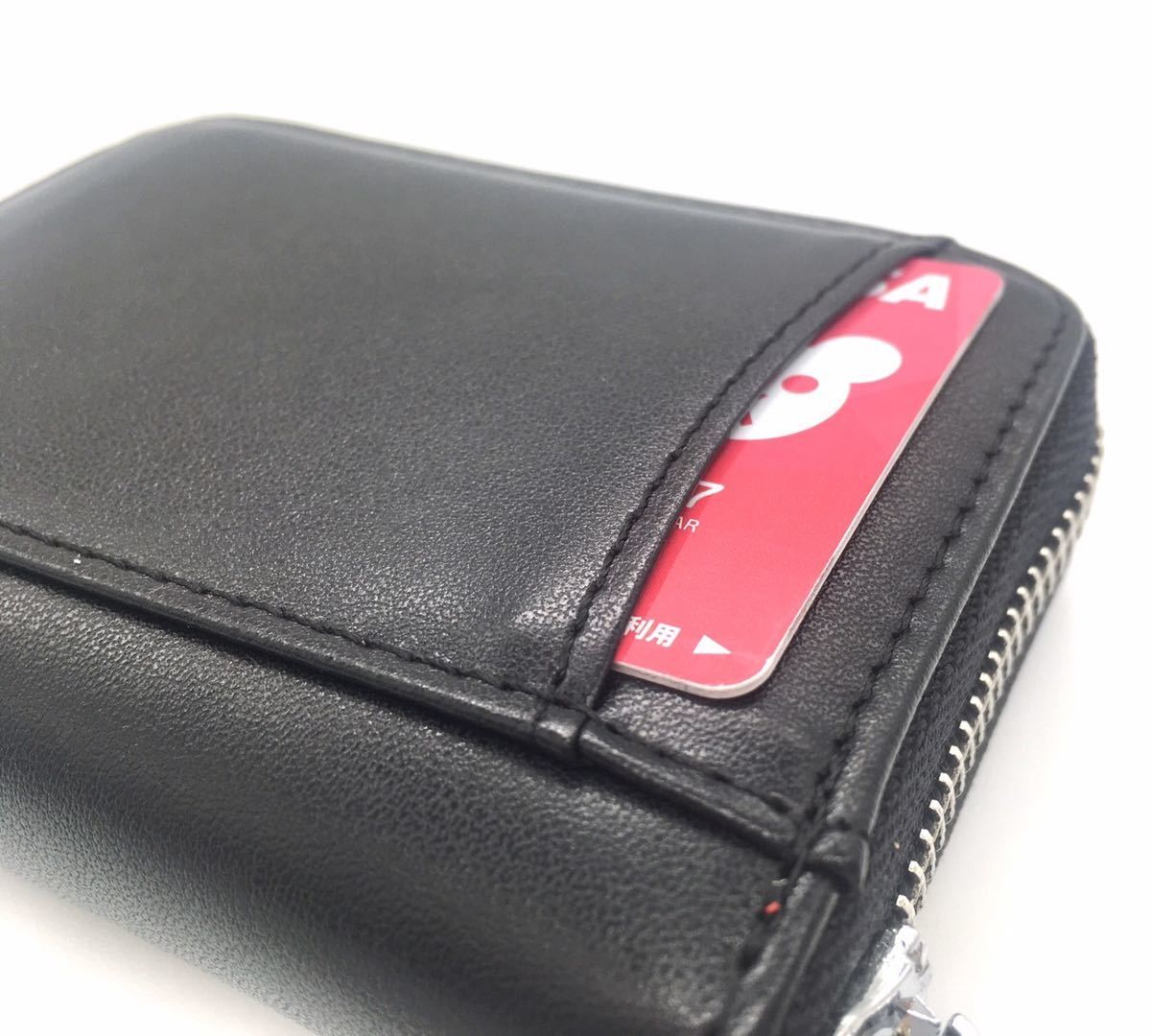 ミニ財布 コインケース カードケース 小銭入れ メンズ レディース ボックス型ラウンドファスナー コンパクト財布 お札 