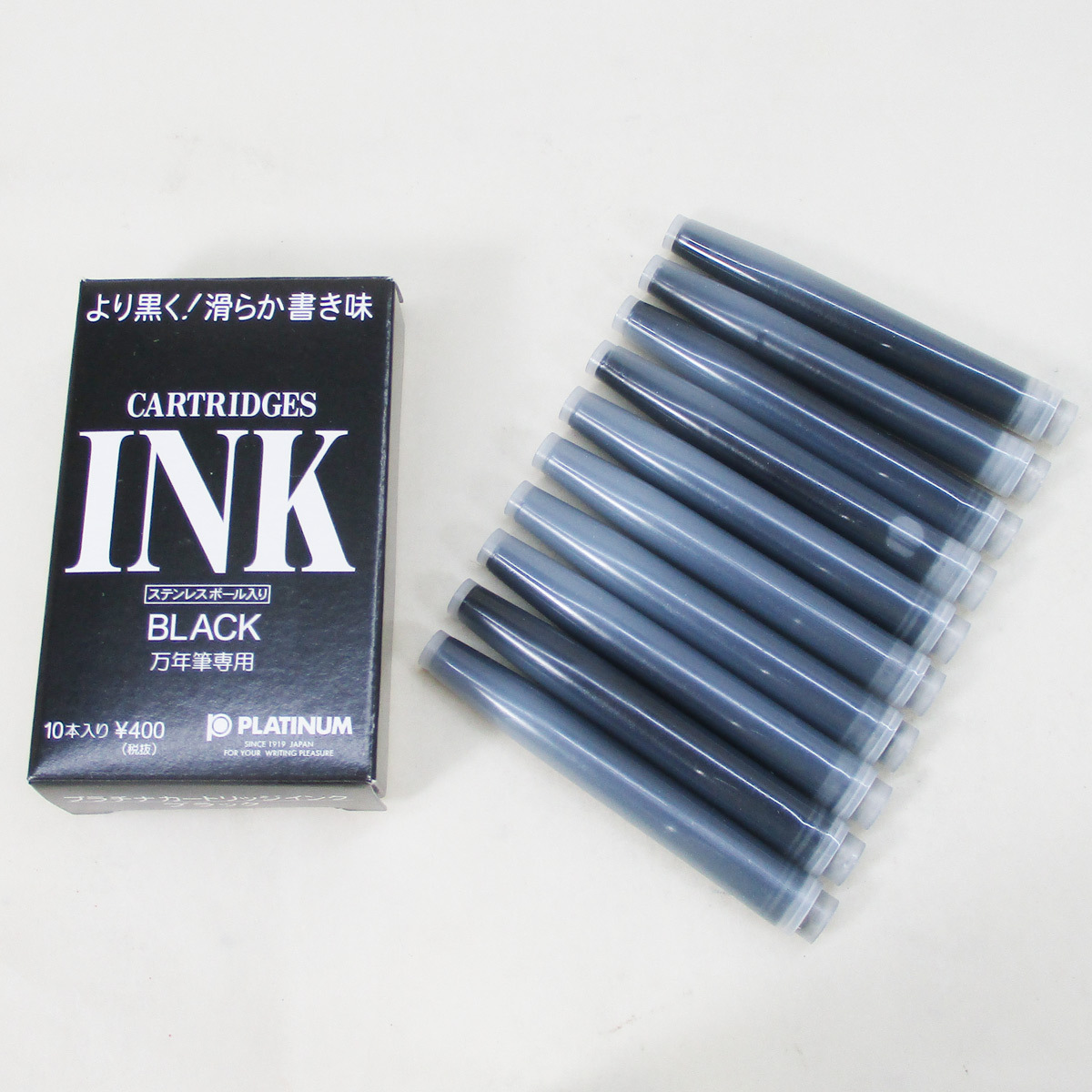 送料無料 カートリッジインク プラチナ万年筆 水性染料インク SPSQ-400 #1 ブラックｘ１０本入りｘ１箱 日本正規品_画像1