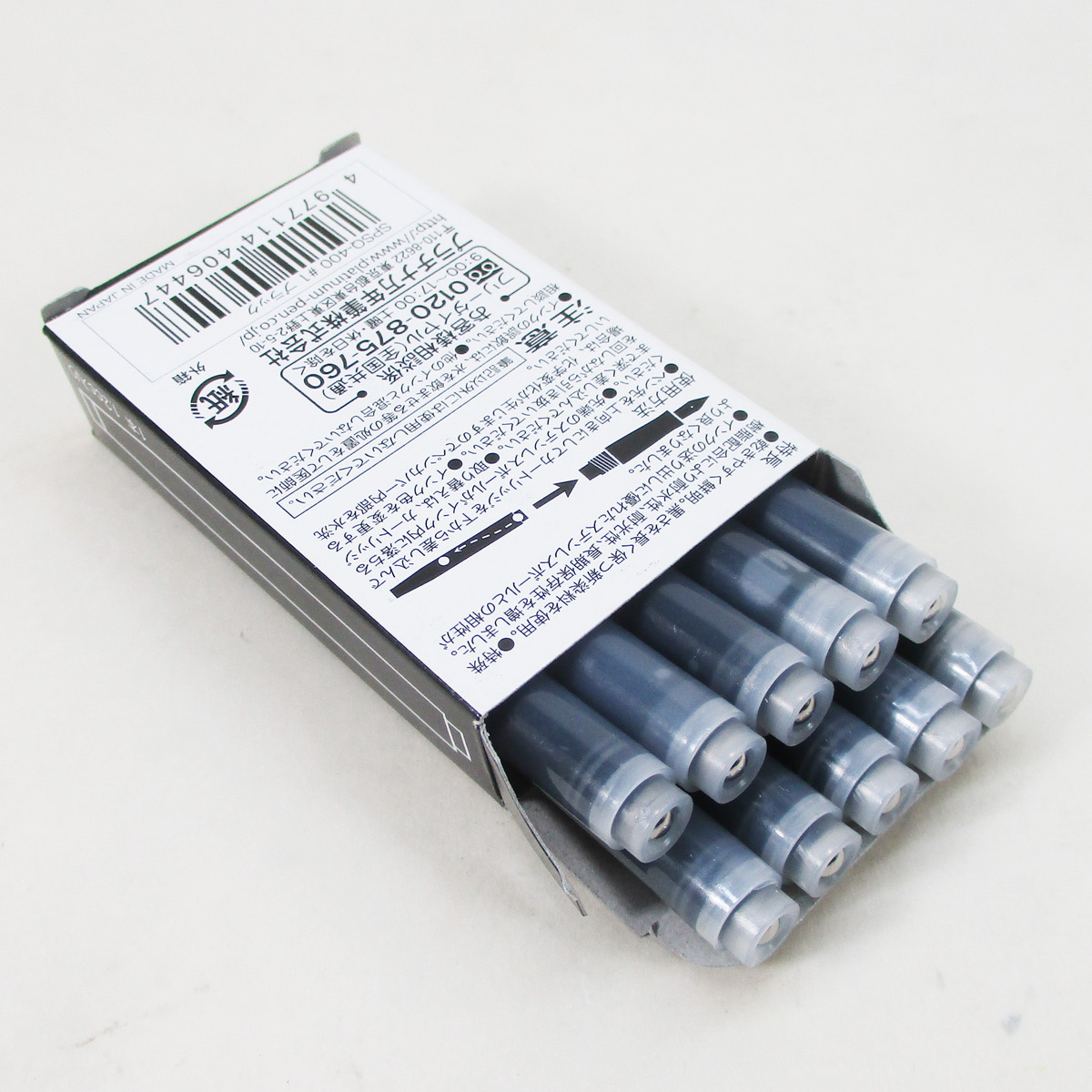 同梱可能 カートリッジインク プラチナ万年筆 水性染料インク SPSQ-400 #1 ブラックｘ１０本入り 日本正規品ｘ６箱/卸_画像2