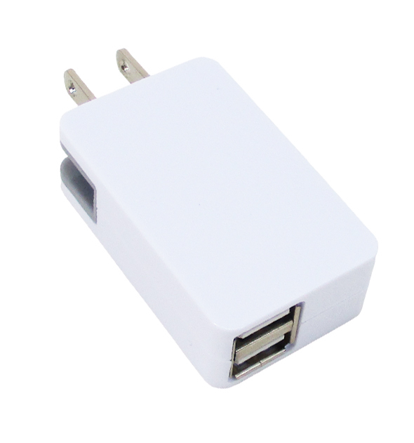 送料無メール便料 USB-ACアダプター 出力2.1A コンパクトUSB充電器 USB２ポートタイプ USB053ｘ３台セット/卸_画像1