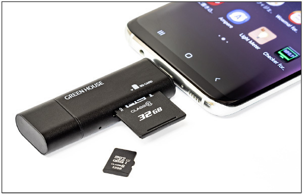 同梱可能 カードリーダー/ライター スマホ パソコン USB Type-C +USB Type A グリーンハウス GH-CRACA-BK/8869ｘ２台セット/卸_画像3