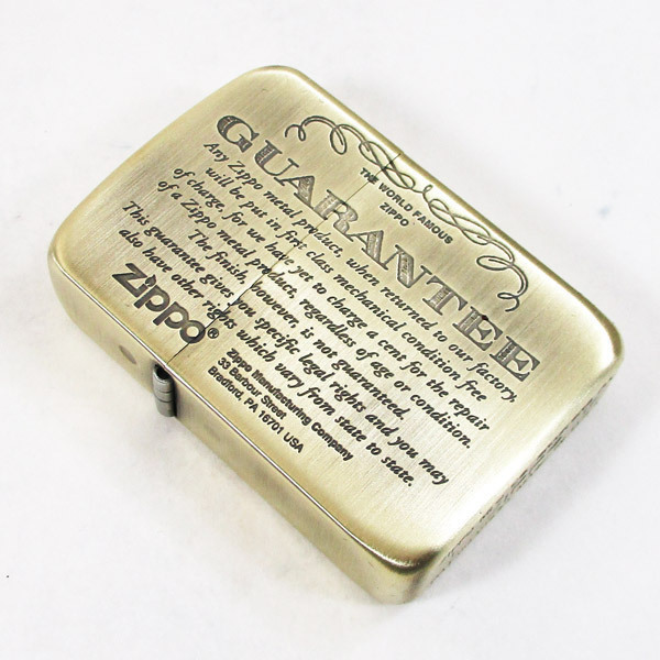送料無料 ジッポー ライター 1941復刻版 #1941ギャランティ柄 真鍮古美 41GRT-BS_画像1