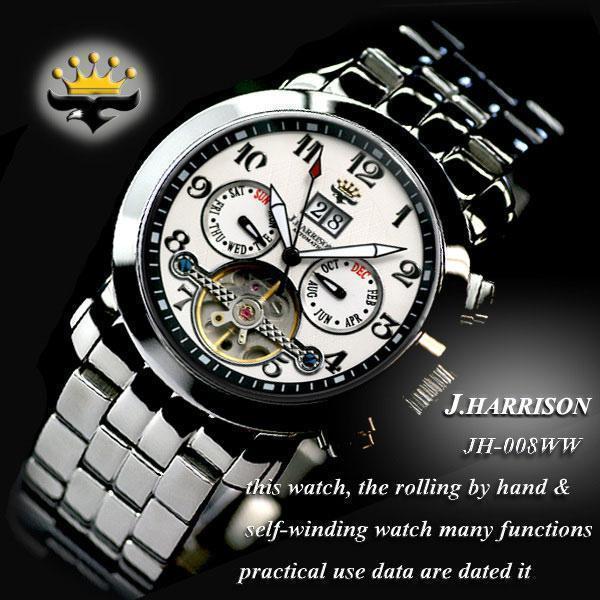 同梱可能 J.HARRISON/ジョンハリソン ビックカレンダー 自動巻き 腕時計 JH-008WW_画像1