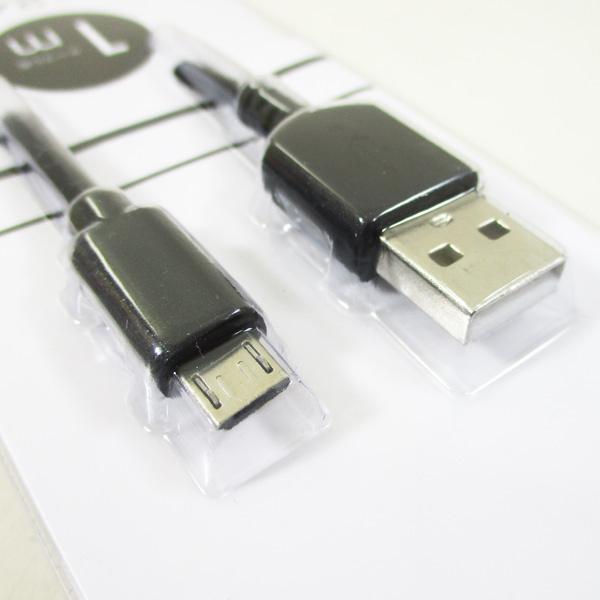 同梱可能 マイクロUSB microUSBケーブル1m 黒 スマホ/タブレット高速充電/データ通信 HIDISC HD-MCC1BK/1248ｘ１本_画像2