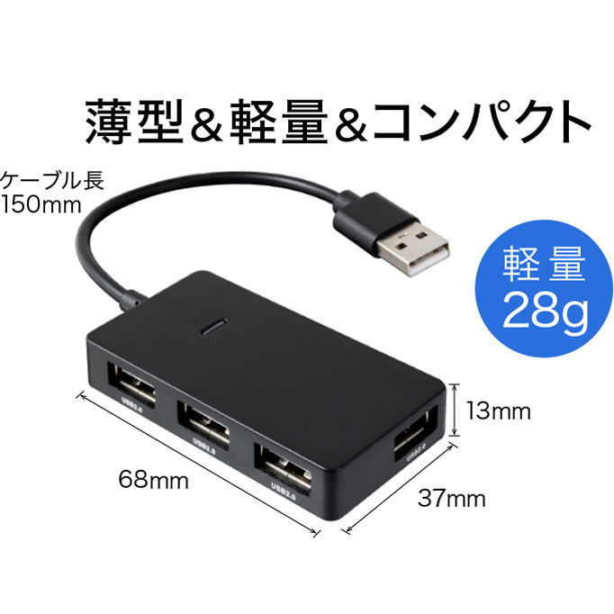 送料無料メール便 USBハブ 4ポート 広々ポート搭載 グリーンハウス GH-HB2A4A-WH/7274 ホワイト_画像6