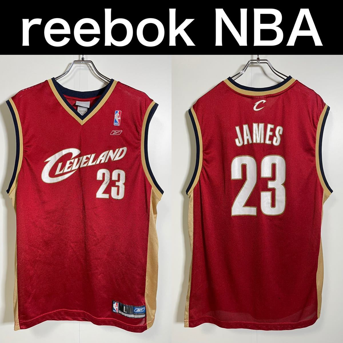 魅了 Reebok d350 タンクトップ ゲームシャツ ユニフォーム ジェームズ レブロン キャバリアーズ James LeBron 23 Cavaliers Cleveland NBA Lサイズ