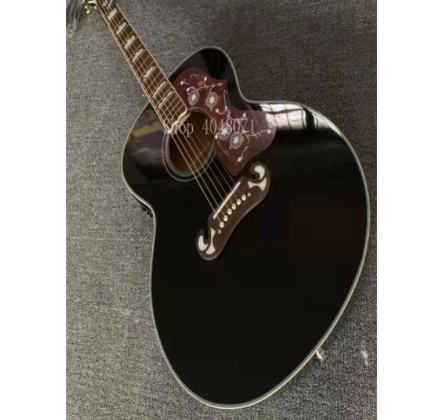 j200タイプ　エレアコ　アコースティックギター　エボニーブラック