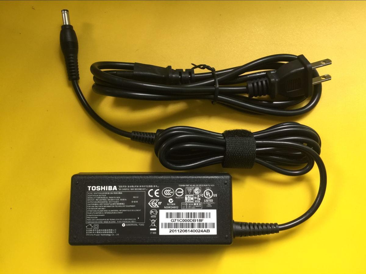 新品 東芝/TOSHIBA dynabook Qosmio T550 T550/T4BB T550/T4BW T551 T551/T4CB T551/T4CW T551/T4DB 電源 ACアダプター ACコード付属