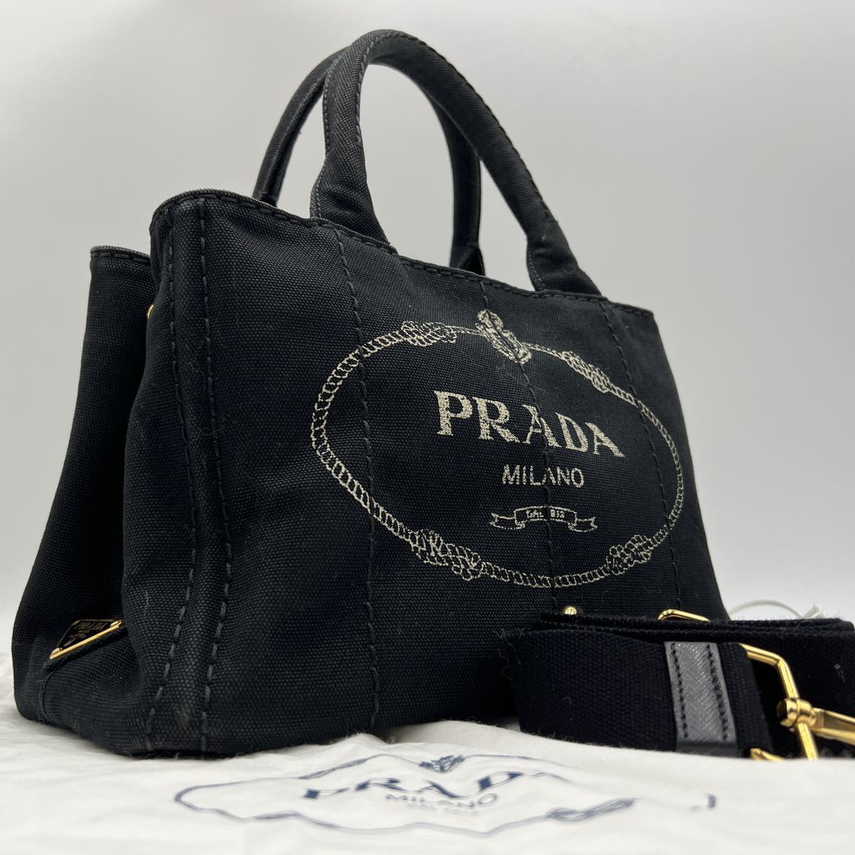 極美品】PRADA プラダ カナパ キャンバストートバッグ ハンドバッグ