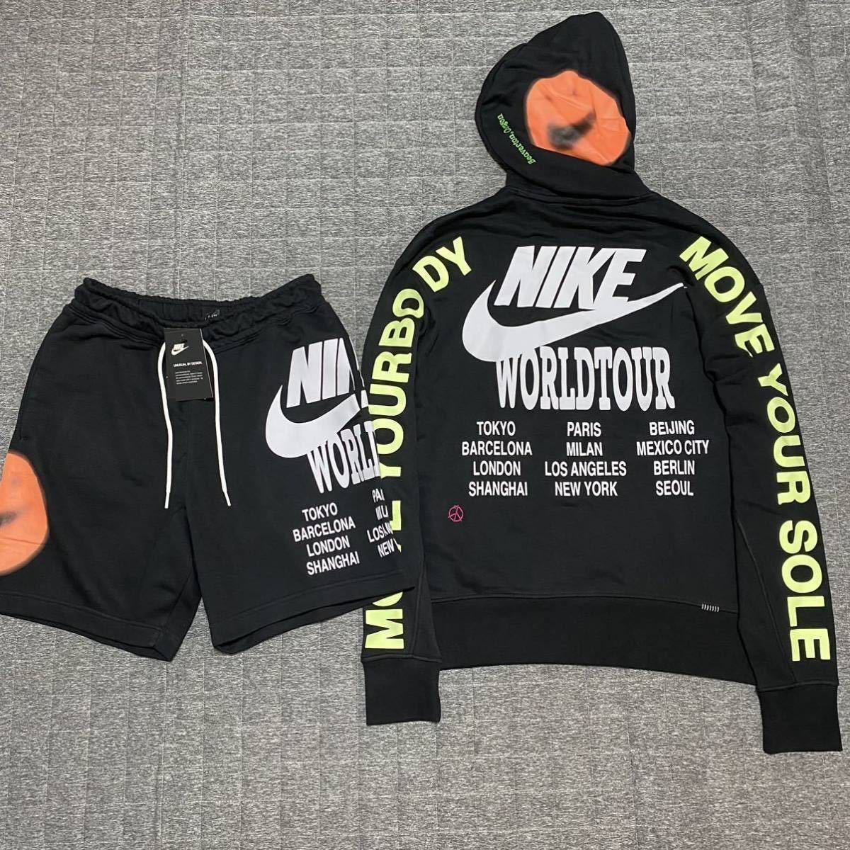 新品 NIKE ナイキ WORLD TOUR ワールドツアー パーカー ハーフパンツ