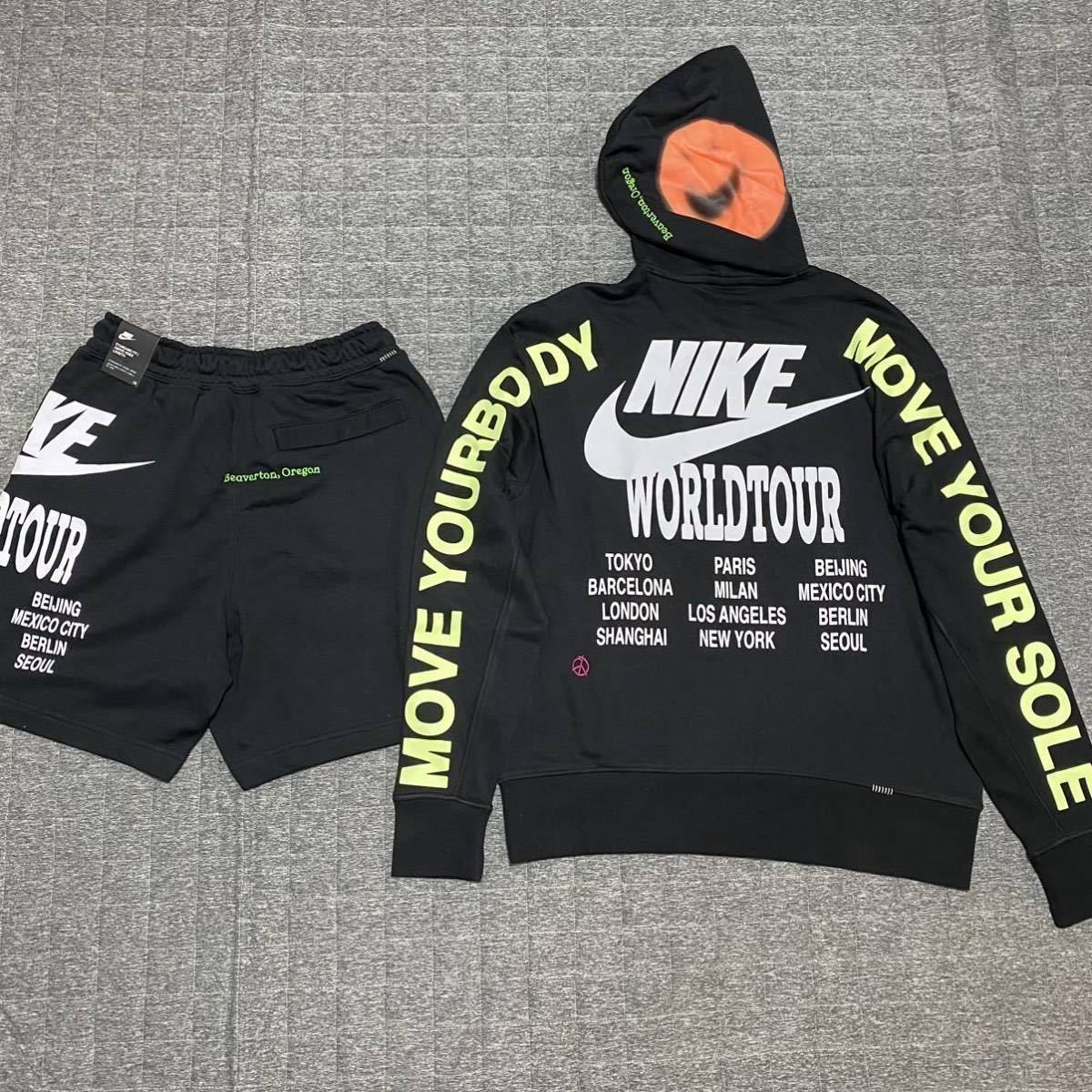 新品 NIKE ナイキ WORLD TOUR ワールドツアー パーカー ハーフパンツ