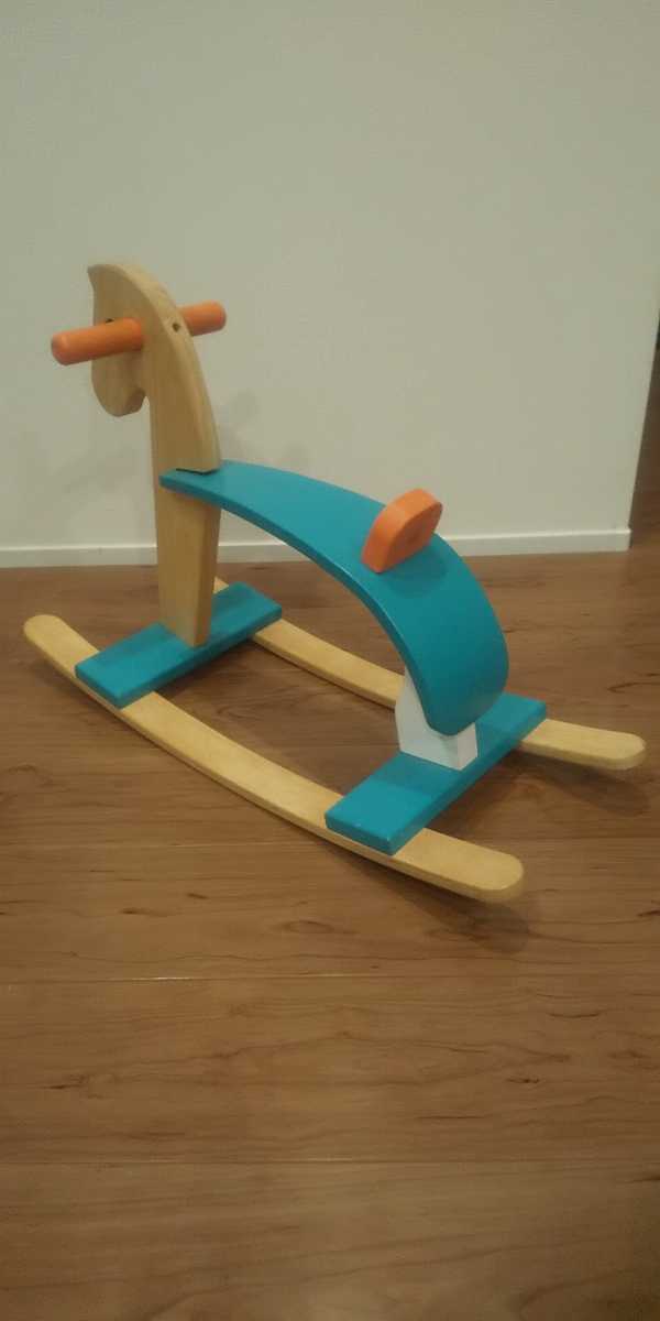  used wooden horse wooden locking hose for children . thing postage included anonymity delivery 71×45×25 centimeter wooden toy 