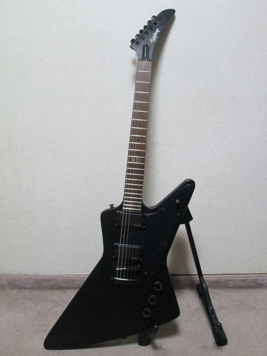 Epiphone エレキギター ブラック 艶消し EMG Yahoo!オークション - Epiphone エクスプローラー EMG-HZ