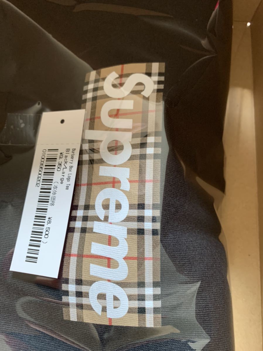 新品未使用 22SS Supreme Burberry Box Logo Tee Black L 国内正規品
