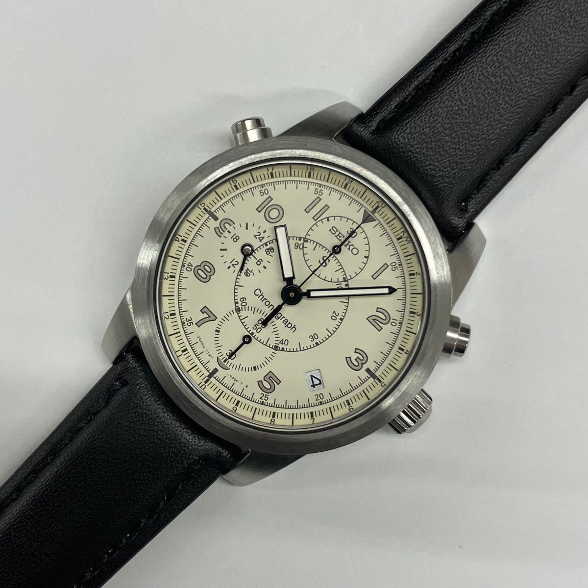 SEIKO セイコー SUS サス クロノグラフ 7T27-7A40 クロノグラフ アイボリー クォーツ 品（¥14,555）  