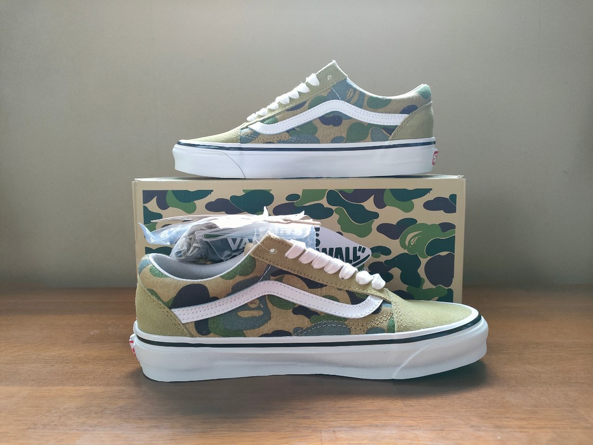 ★希少！【新品未使用】BAPE X VANS ABC CAMO OLD SKOOL M24.5cm　