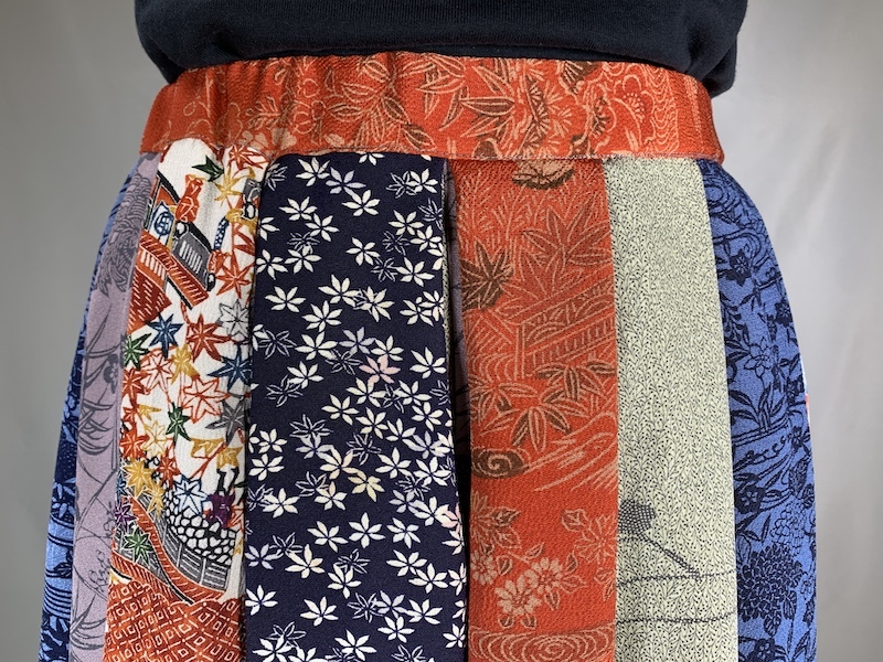 レディース フレア パンツ ハンドメイド 正絹 シルク 和柄 着物 リメイク hoihoikeiki