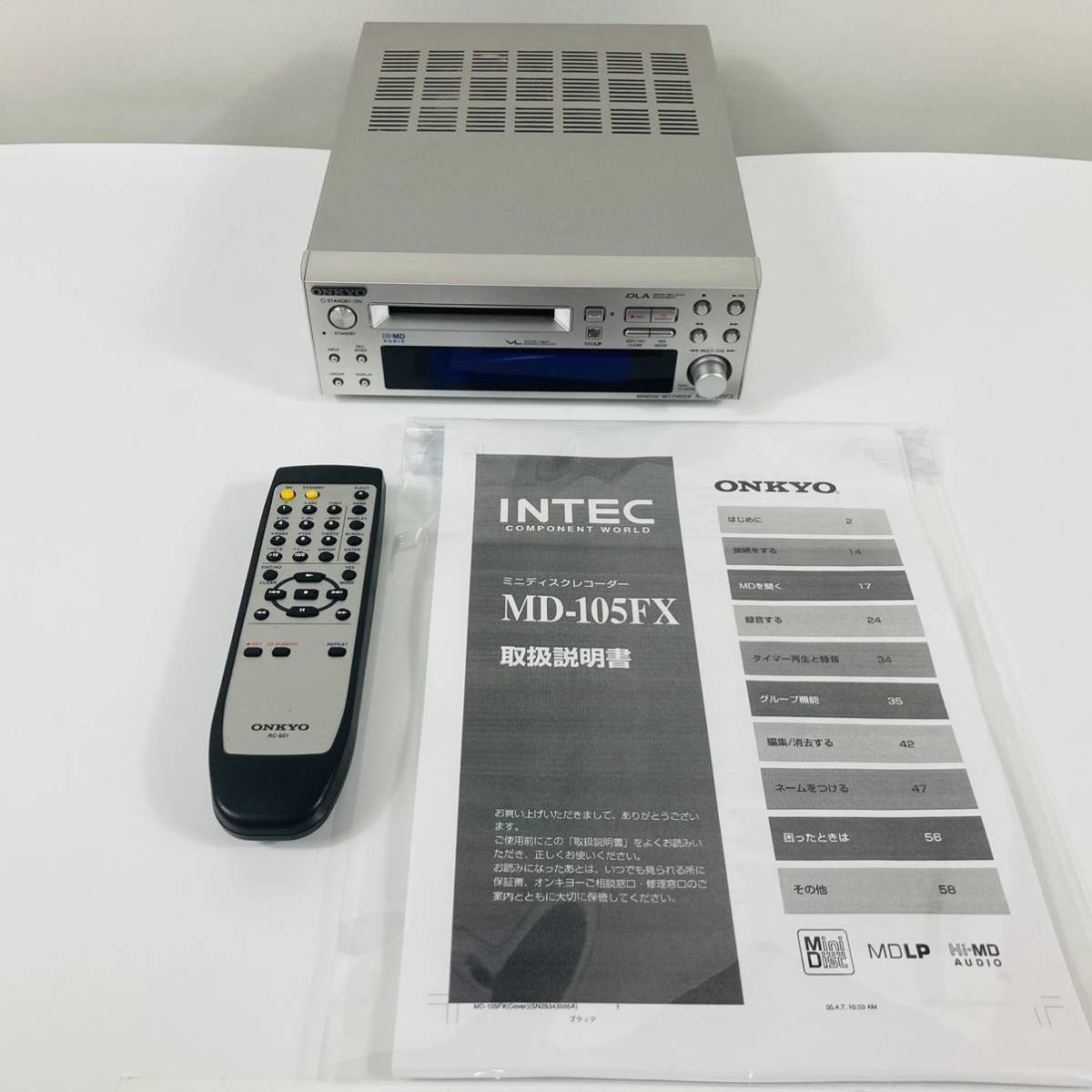 ONKYO Hi-MD対応 MDデッキ MD-105FX ONKYO Hi-MD対応 MDデッキ MD-105FX