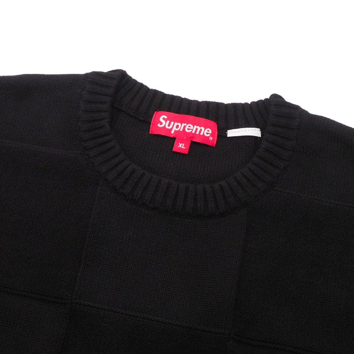 Supreme - Tonal Checkerboard Small Box Sweater 黒XL シュプリーム