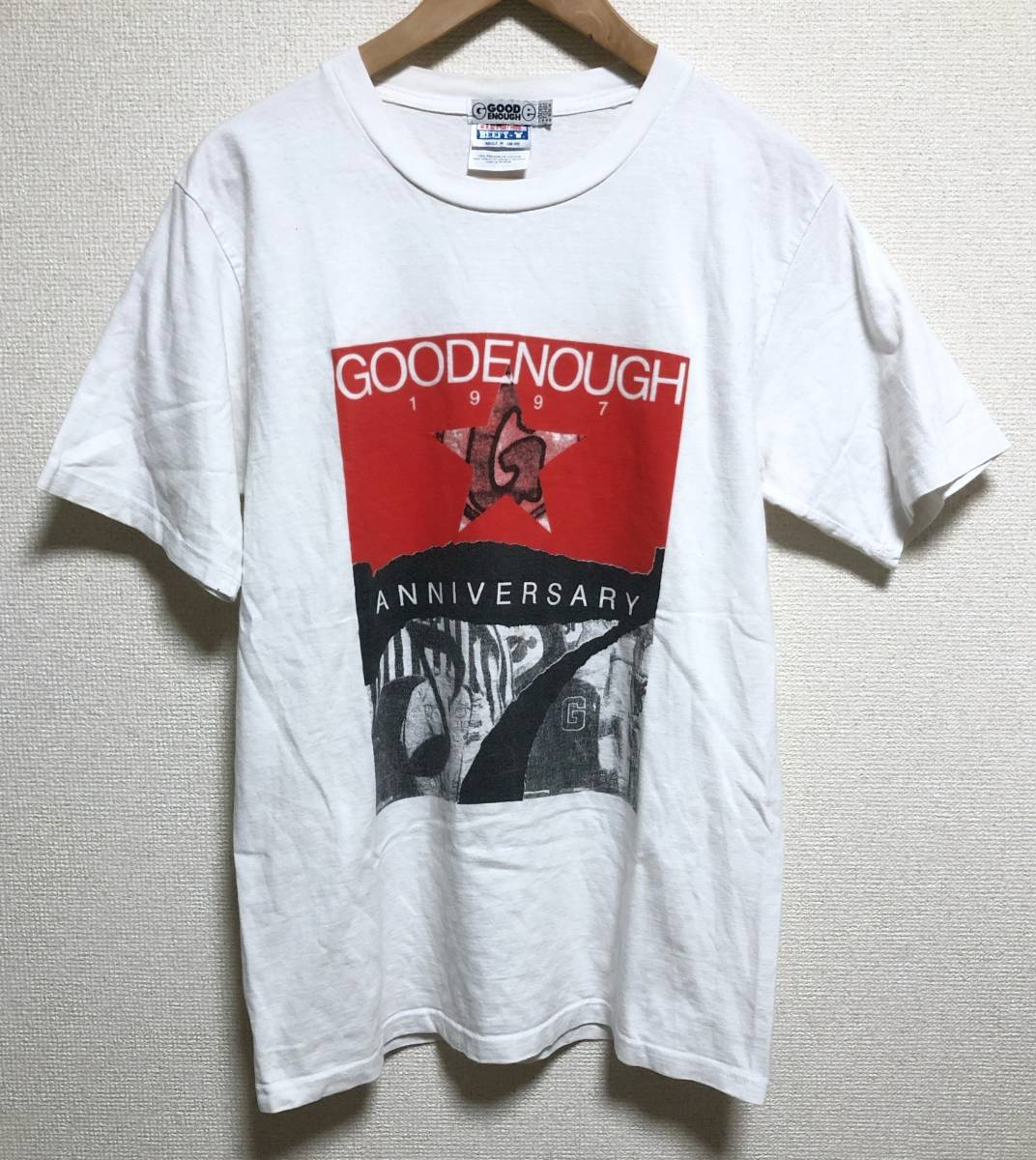 美品 初期 90’S GOODENOUGH 7周年 Tシャツ サイズM グッドイナフ 1997年 GOOD ENOUGH