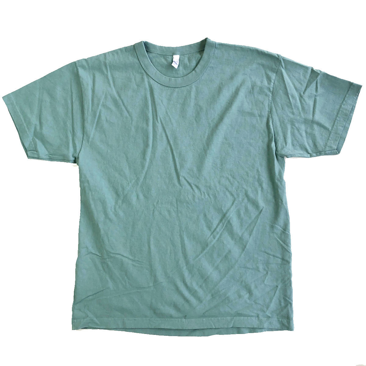 LOS ANGELES APPAREL　ロサンゼルスアパレル 半袖 Tシャツ Mサイズ　アトランティックグリーン 8.5oz Garment Dye S/S MADE IN USA_画像1