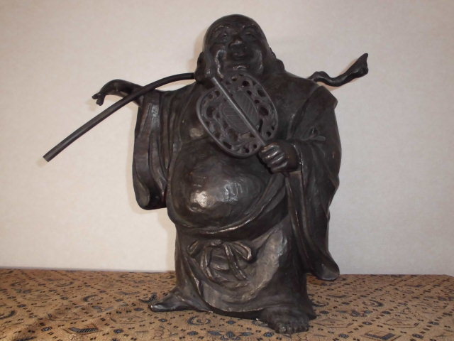 驚きの価格が実現! 骨董天国般若純一郎銘!!高級!!銅器布袋 仏像