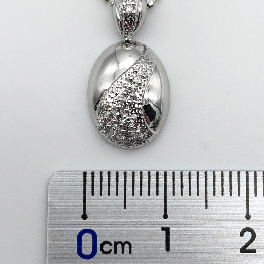 K18WG ダイヤ ペンダント ネックレス オーバル gold pendant necklace www.esole.eu