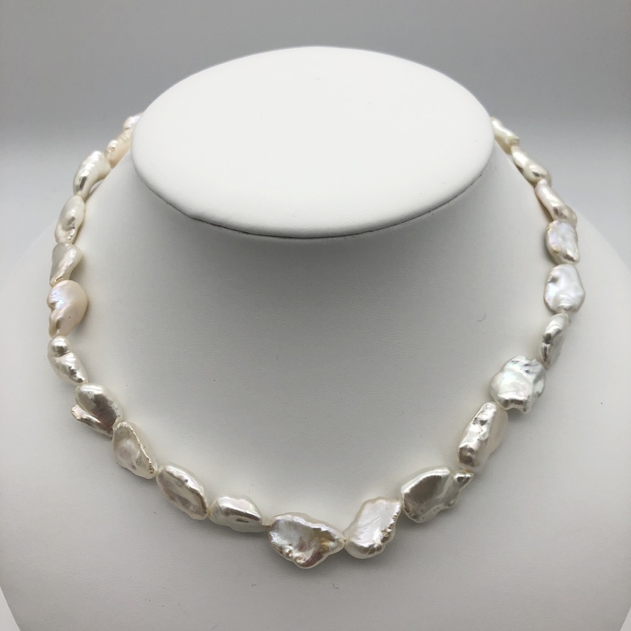 シルバー 淡水 パール ネックレス 真珠 中粒 silver pearl necklace_画像3