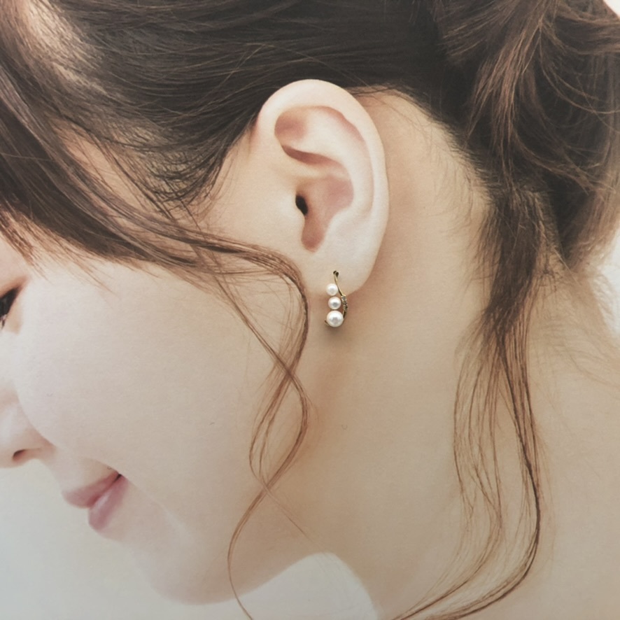 K18YG アコヤ真珠 ダイヤ ピアス gold pearl diamond earrings ccorca.org
