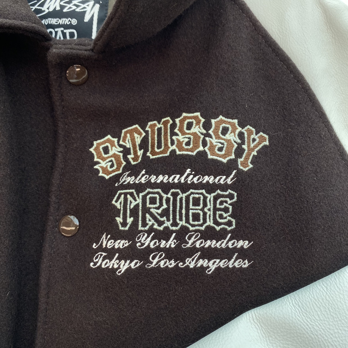 ★ STUSSY ステューシー OLD STUSSY 25th anniversary TRIBE 4 varsity jacket スタジャン 希少 25周年 限定 ジャケット USA製 2005年104_画像5