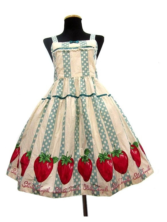 Shirly Temple strawberry print dress jumper skirt Shirley Temple Emily 160