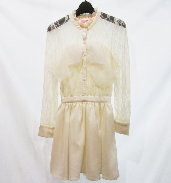 Swankiss スワンキス 花レース リボン ワンピース ドレス 長袖 détails