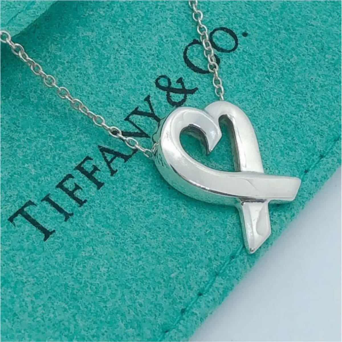 美品 Tiffanyティファニーネックレス ラビングハートペンダント SV925