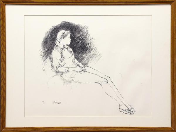 新品本物】 佐藤忠良 座像 或る日の女Ⅳ 銅版画 直筆サイン