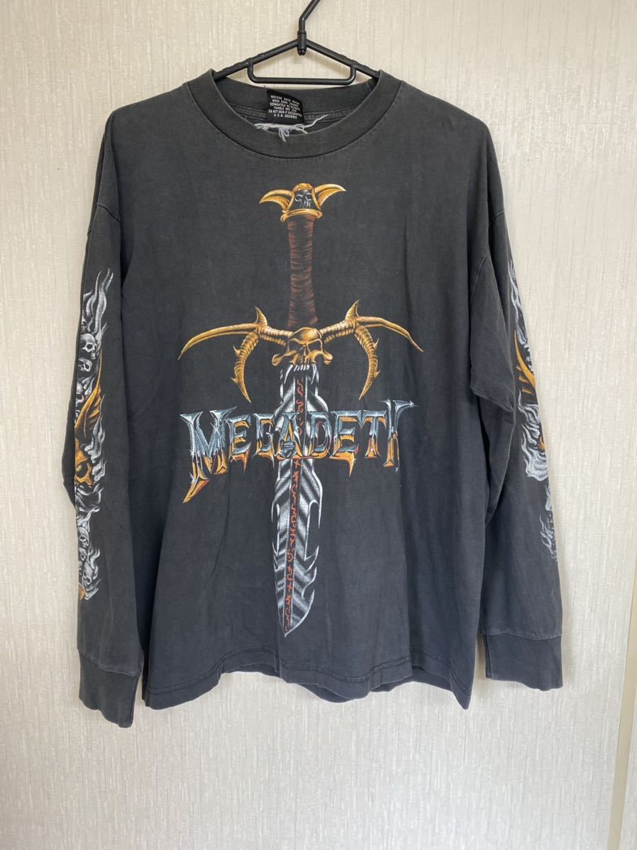 レア 希少 MEGADETH ロンT メガデス Tシャツ サイズL バンドT-