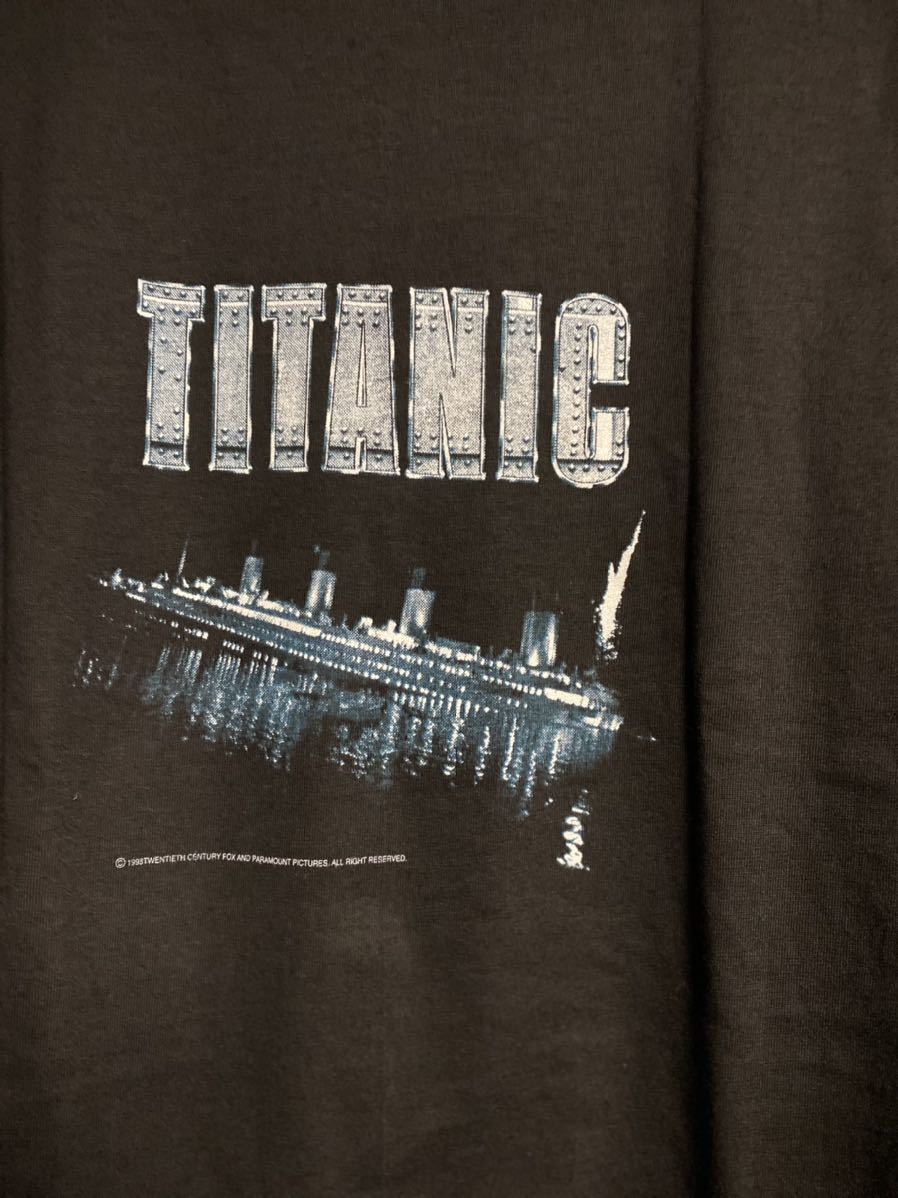 90'S TITANIC Tシャツ　ヴィンテージ　ブラック　映画Tシャツ　タイタニック　デカプリオ　当時物　コピーライト　_画像3