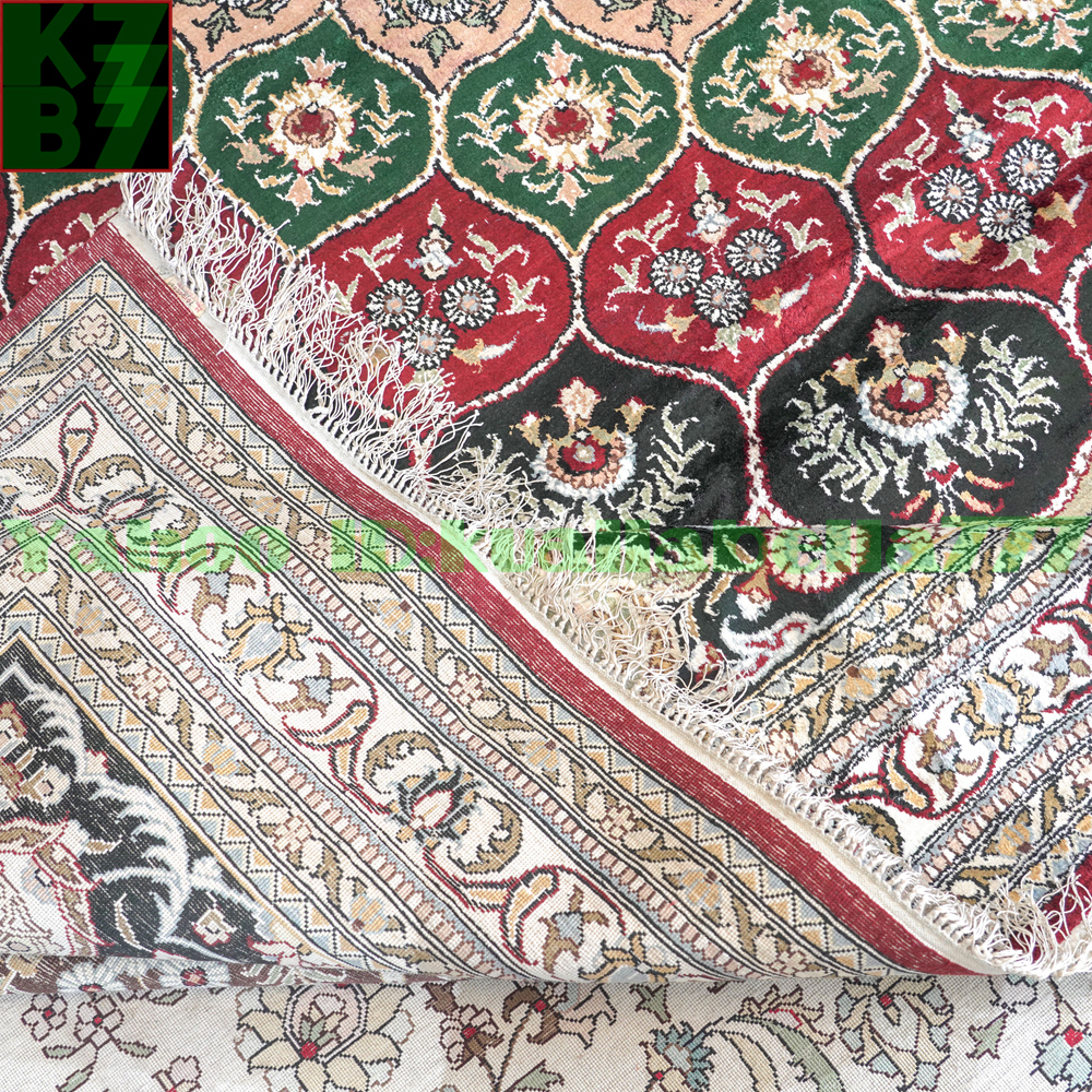 【贅沢敷物】ペルシャ 絨毯 シルク★370ｘ370ｃｍ 100％ ハンドメイド カーペット ラグ 住まい インテリア 応接間 リビング 高級 装飾 X63_画像7