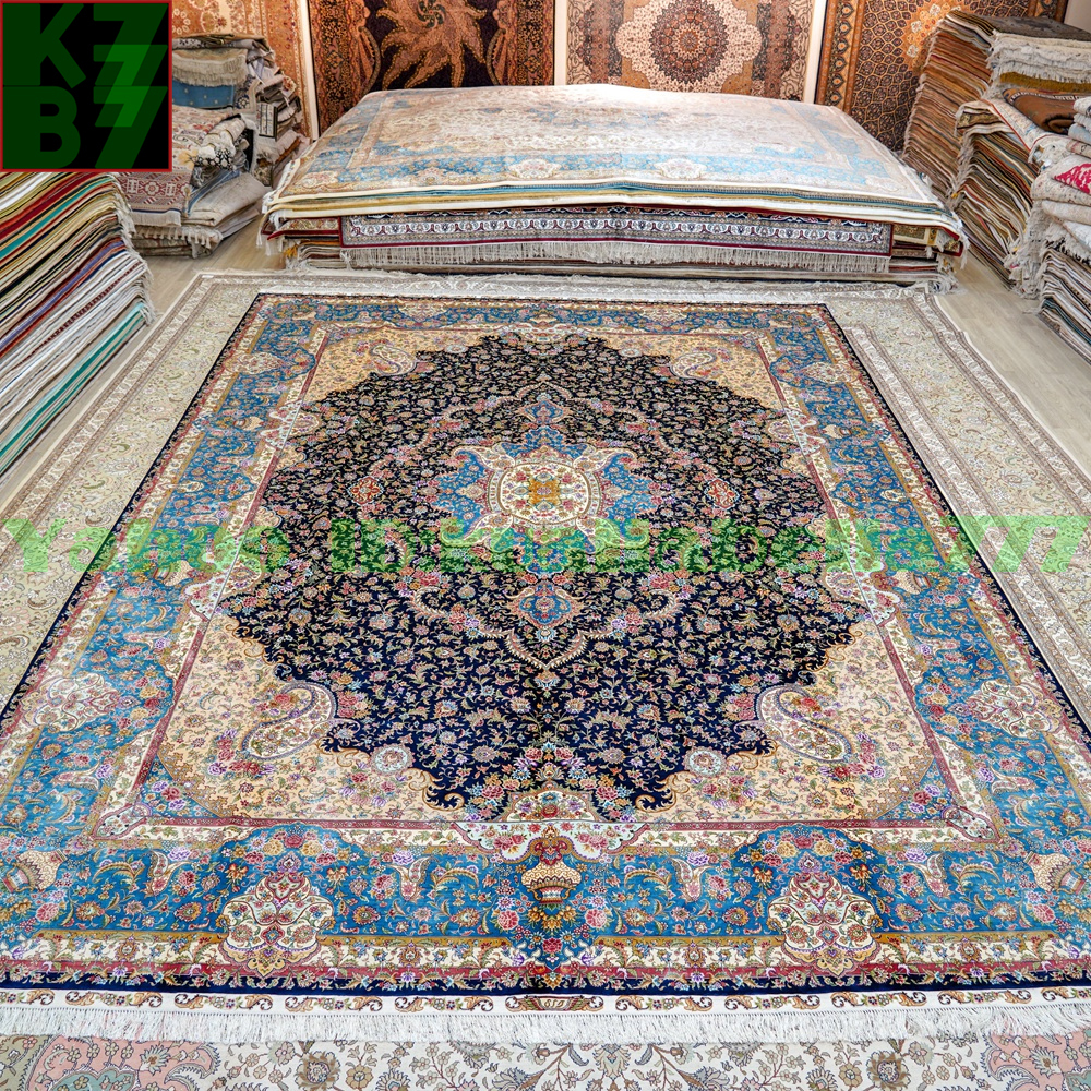 [ luxury rug ]peru car .. silk *310x430cm 100% hand made carpet rug house interior reception interval living high class equipment ornament X62