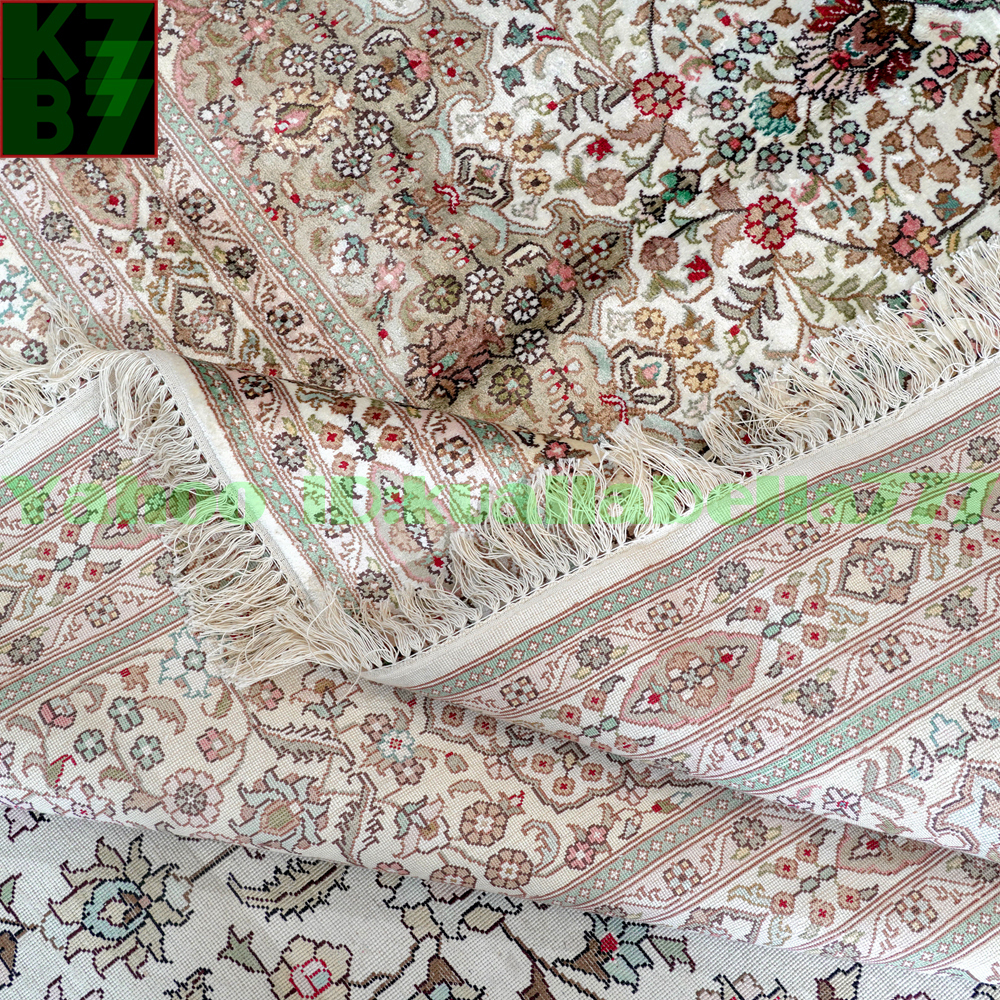 【贅沢敷物】ペルシャ 絨毯 シルク★310ｘ430ｃｍ 100％ ハンドメイド カーペット ラグ 住まい インテリア 応接間 リビング 高級 装飾 X52_画像8