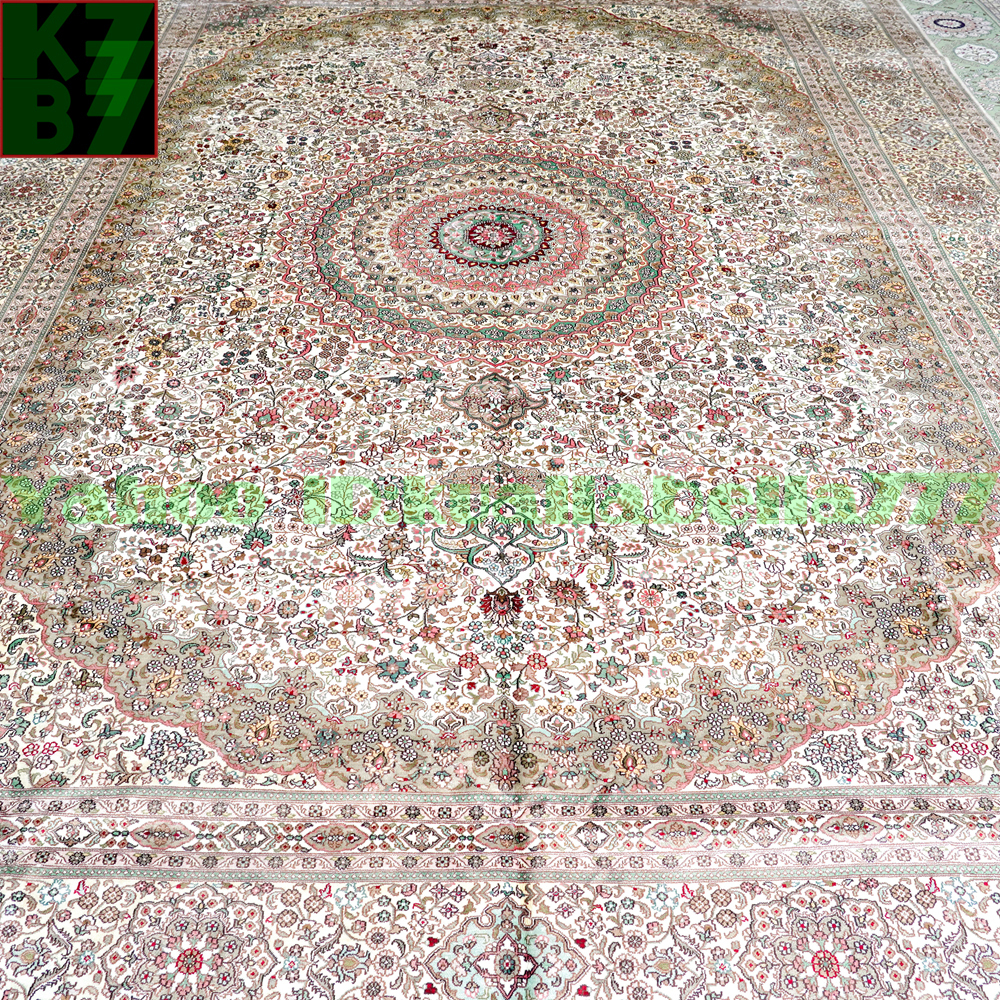 [ luxury rug ]peru car .. silk *310x430cm 100% hand made carpet rug house interior reception interval living high class equipment ornament X52