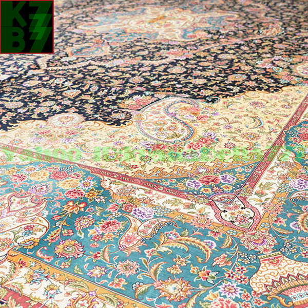[ luxury rug ]peru car .. silk *310x430cm 100% hand made carpet rug house interior reception interval living high class equipment ornament X62