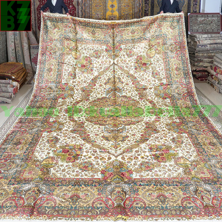 [ luxury rug ]peru car .. silk *370x550cm 100% hand made carpet rug house interior reception interval living high class equipment ornament X72