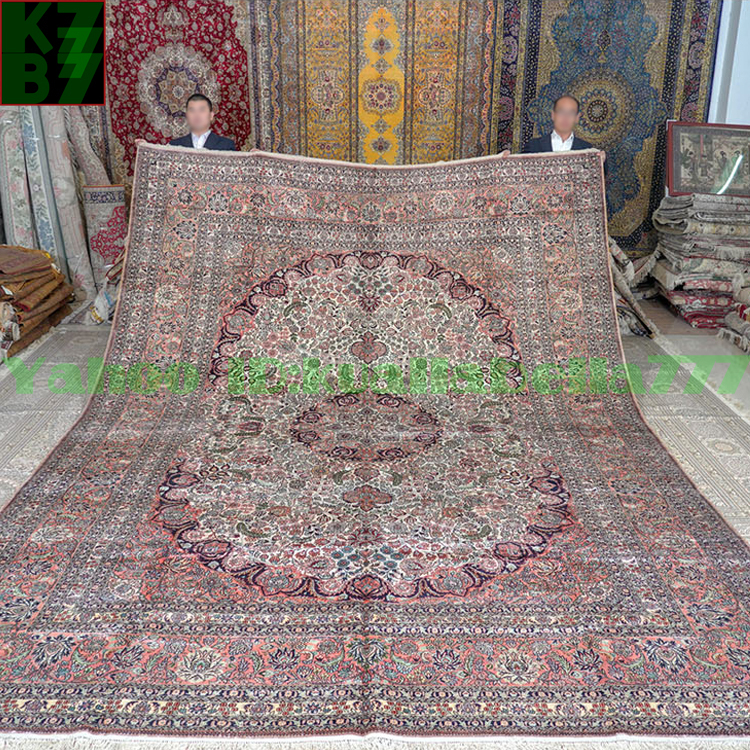 [ luxury rug ]peru car .. silk *310x430cm 100% hand made carpet rug house interior reception interval living high class equipment ornament X55