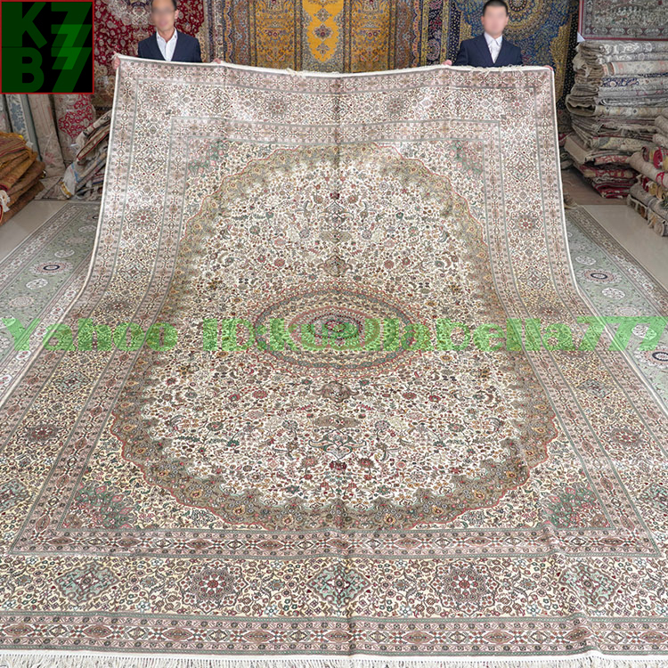 【贅沢敷物】ペルシャ 絨毯 シルク★310ｘ430ｃｍ 100％ ハンドメイド カーペット ラグ 住まい インテリア 応接間 リビング 高級 装飾 X52_画像1