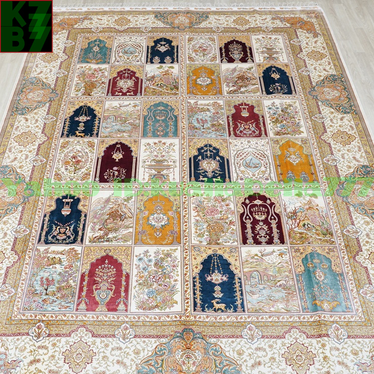[ luxury rug ]peru car .. silk *260x360cm 100% hand made carpet rug house interior reception interval living high class equipment ornament X49