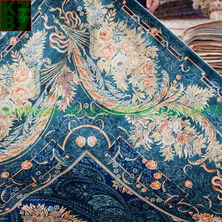 【贅沢敷物】ペルシャ 絨毯 シルク★260ｘ360ｃｍ 100％ ハンドメイド カーペット ラグ 住まい インテリア 応接間 リビング 高級 装飾 X47_画像5