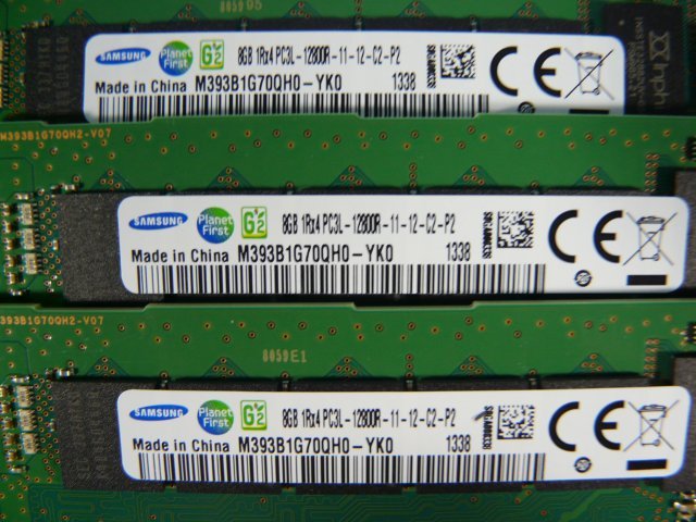 1LLE // 8GB 12 pieces set total 96GB DDR3-1600 PC3L-12800R Registered RDIMM 1Rx4 M393B1G70QH0-YK0 SAMSUNG // Dell PowerEdge R720 taking out 