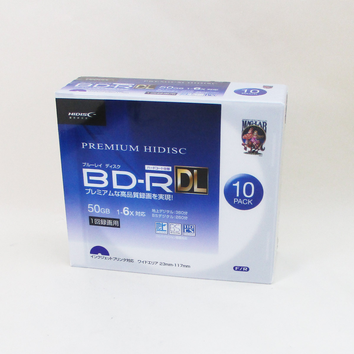 同梱可能 BD-R DL 録画用ブルーレイ 10枚パック 2層 50GB 6倍速 スリムケース入り HIDISC HDVBR50RP10SC/0758ｘ２個セット/卸_画像2