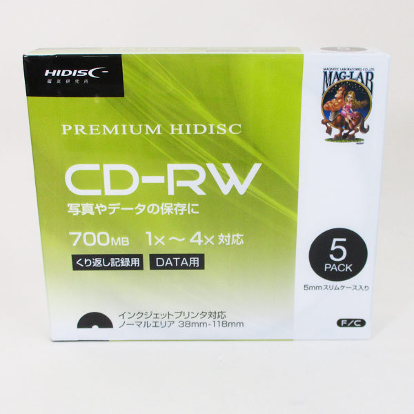  including in a package possibility CD-RW repetition data for 1-4 speed 5mm slim in the case 5 sheets pack HIDISC HDCRW80YP5SC/0737x1 piece 