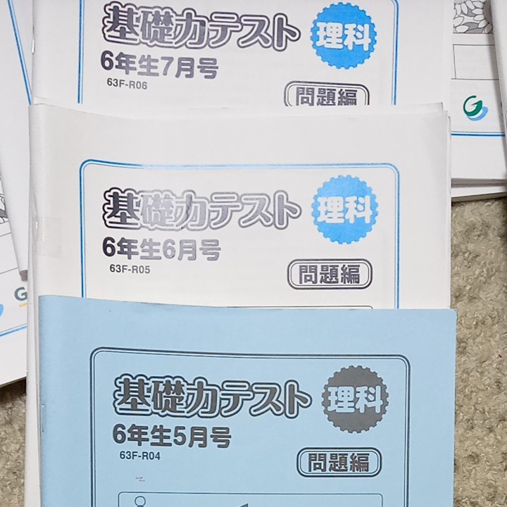グノーブル6年理科基礎力テスト1年分2021年度 12冊中6冊未使用 | www